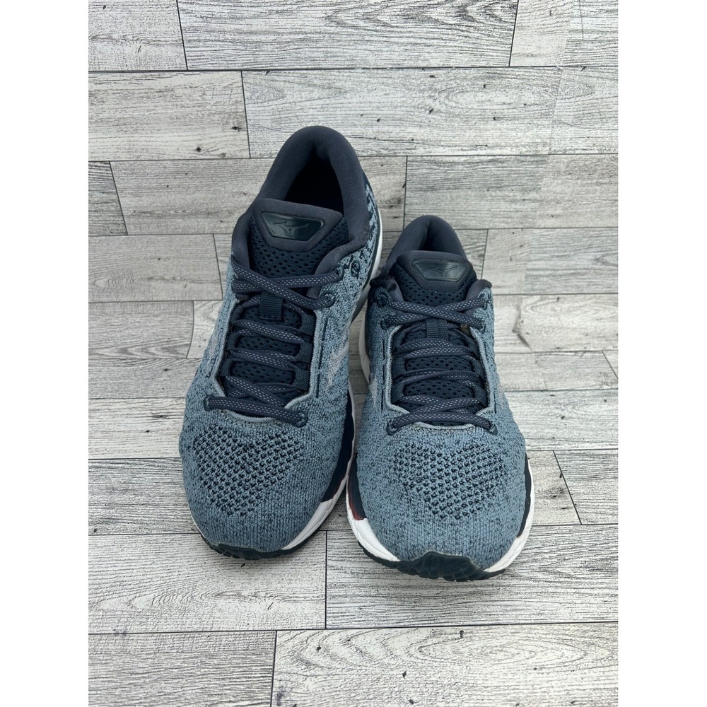 Mizuno Wave Sky Blue White Knit Running Shoes J1GD192539 Women Sz 6.5